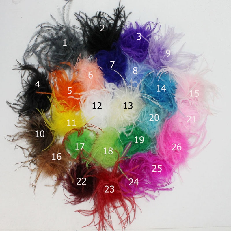 600PCS/LOT Straight Cheap Ostrich Feather Puff 40colors in stock