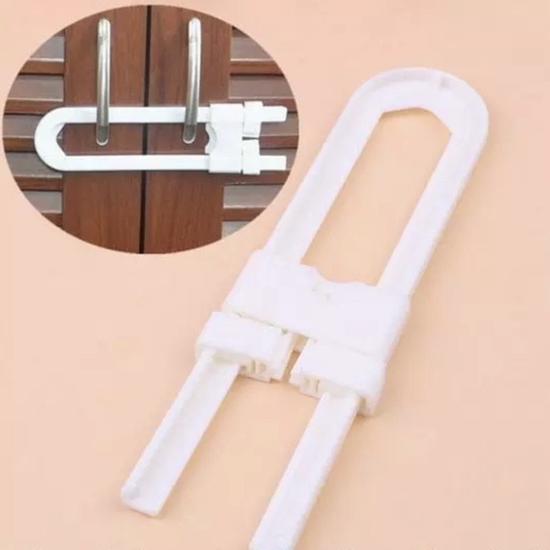 6PCS/LOT The New High-quality Environmentally Friendly Materials Adjustable U-shaped Cabinet Cupboard Door Lock Baby Safety Lock