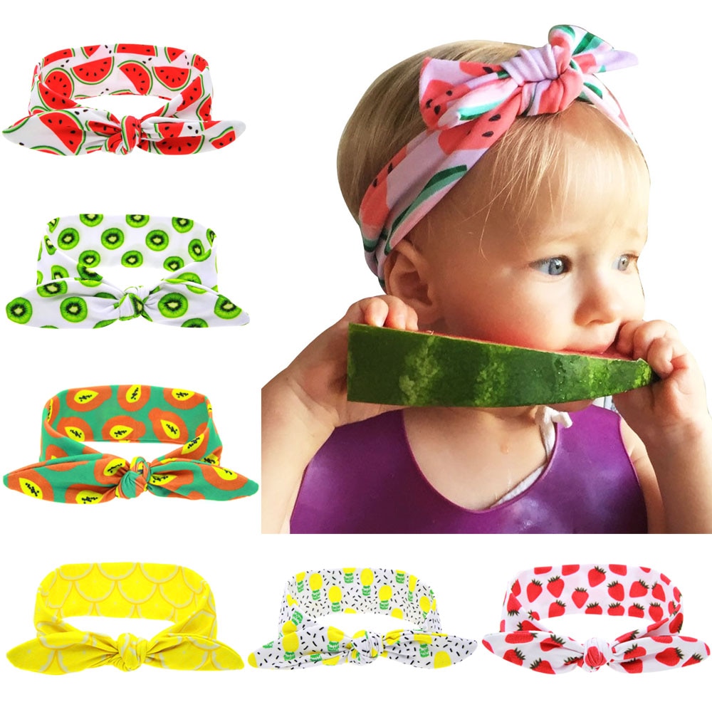 2016 Newborn Infants headbands Fruit Pattern Printed Headband baby headband hairband Children Hair Accessories DIY bows headwear