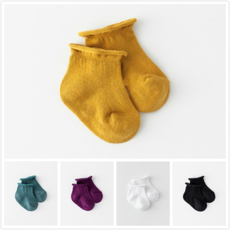 Baby Socks Cotton Plain Short Socks for Kids Newborn Toddler Warm Foot Wear Cute Color Children Ankle Socks Autumn Brand 0-6Y