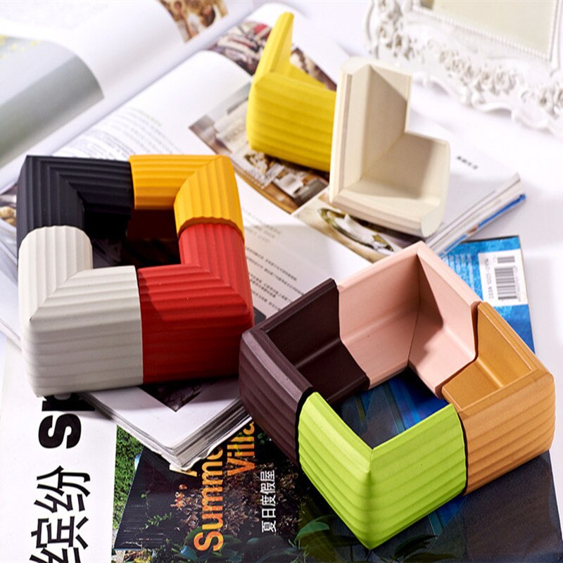 20pcs/Lot Stripe Anti Collision Table Angle The Candy Colors Baby Thick L-Shaped Artifact CTRQ0703
