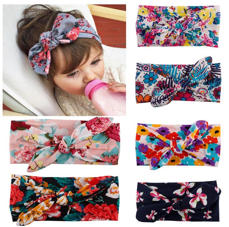 Fashion Baby Top Knot Headbands Kids Headwrap Cotton Flower Cross elastic Girls Turban Tie Headwear Hair Band Accessories Gifts