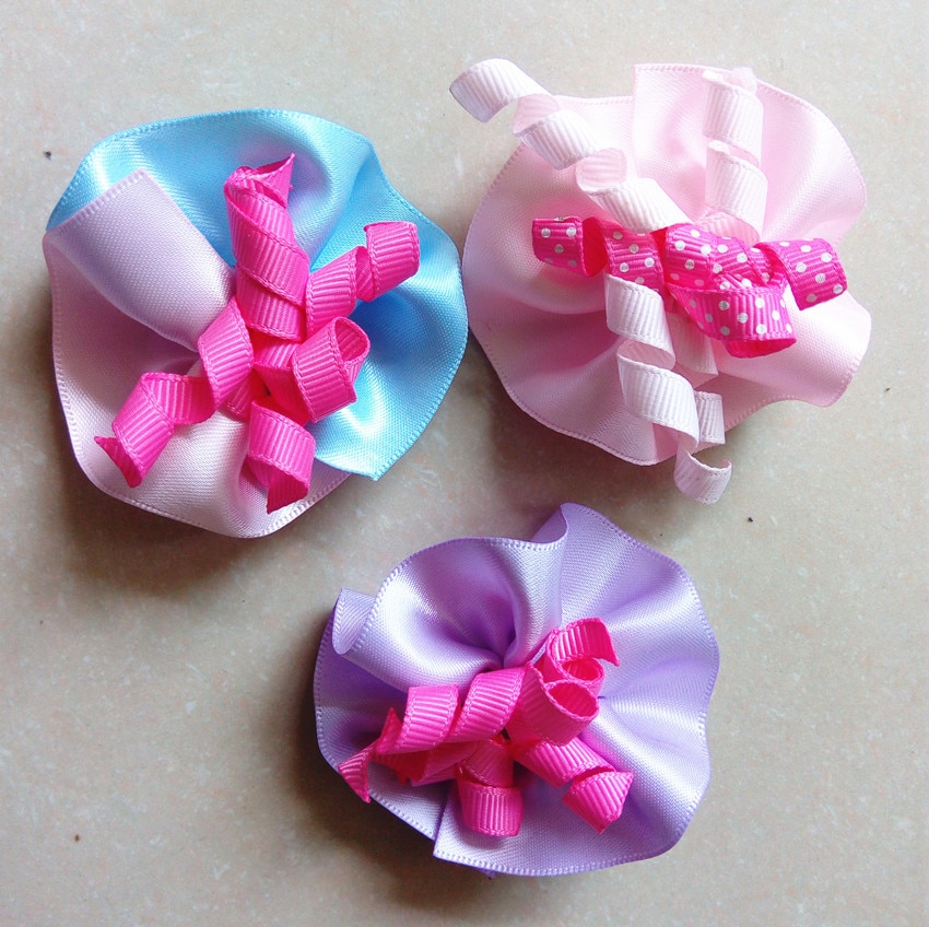 Girls flower hair clip baby hair clip retail 3 pcs/lot