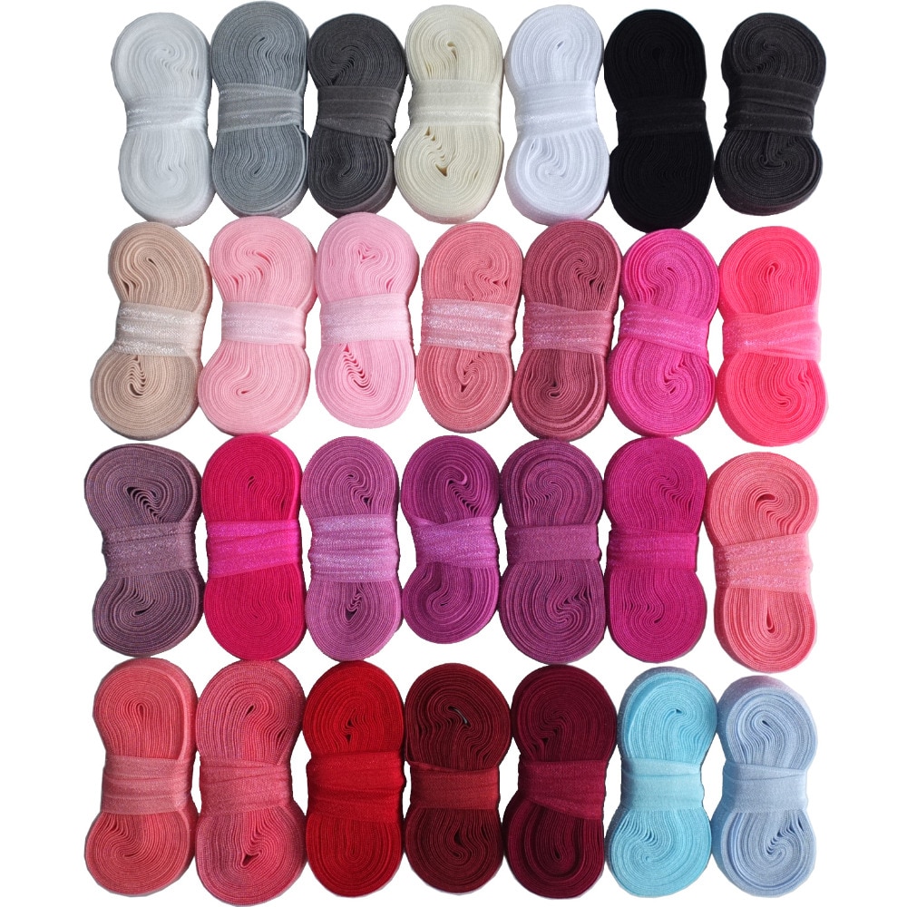 5 Yards Elastic Bands 5/8'' Fold Over Elastic Ribbon 16MM FOE DIY Garment Accessories Sewing Elastic Headband Hair Bow