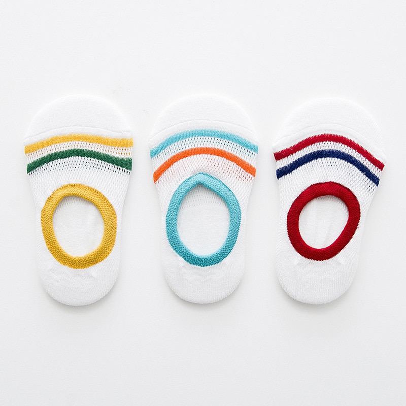 children boat socks 2017 kids short socks parallel bars cotton 1-9 years boys socks shallow mouth baby girls sock 3 pair/lot