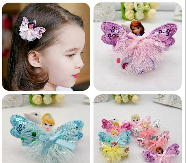 2017 Hot Baby Hair Pins Lovely Princess Girls Wing Hair Clips Performance child Hair accessory Kids Headband Girl Accessories