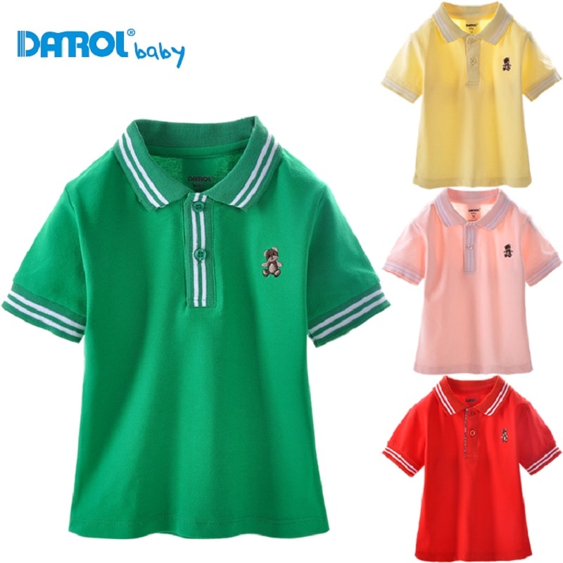 Hooyi Toddler Polo Shirts Short Sleeve boys t-shirts cotton fashion baby clothes turn-down collar