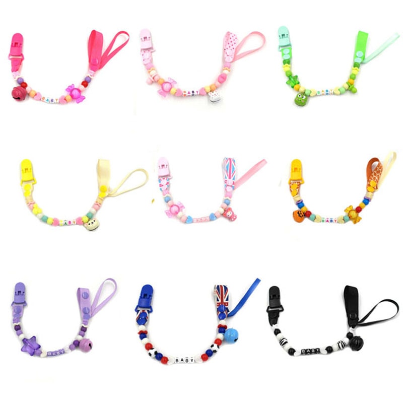 Bell Cartoon pacifier chain Baby Pacifier Clip for Nipples Cute Infant Teeth Dummy Chain for Children Baby Pacifier Clip B0650