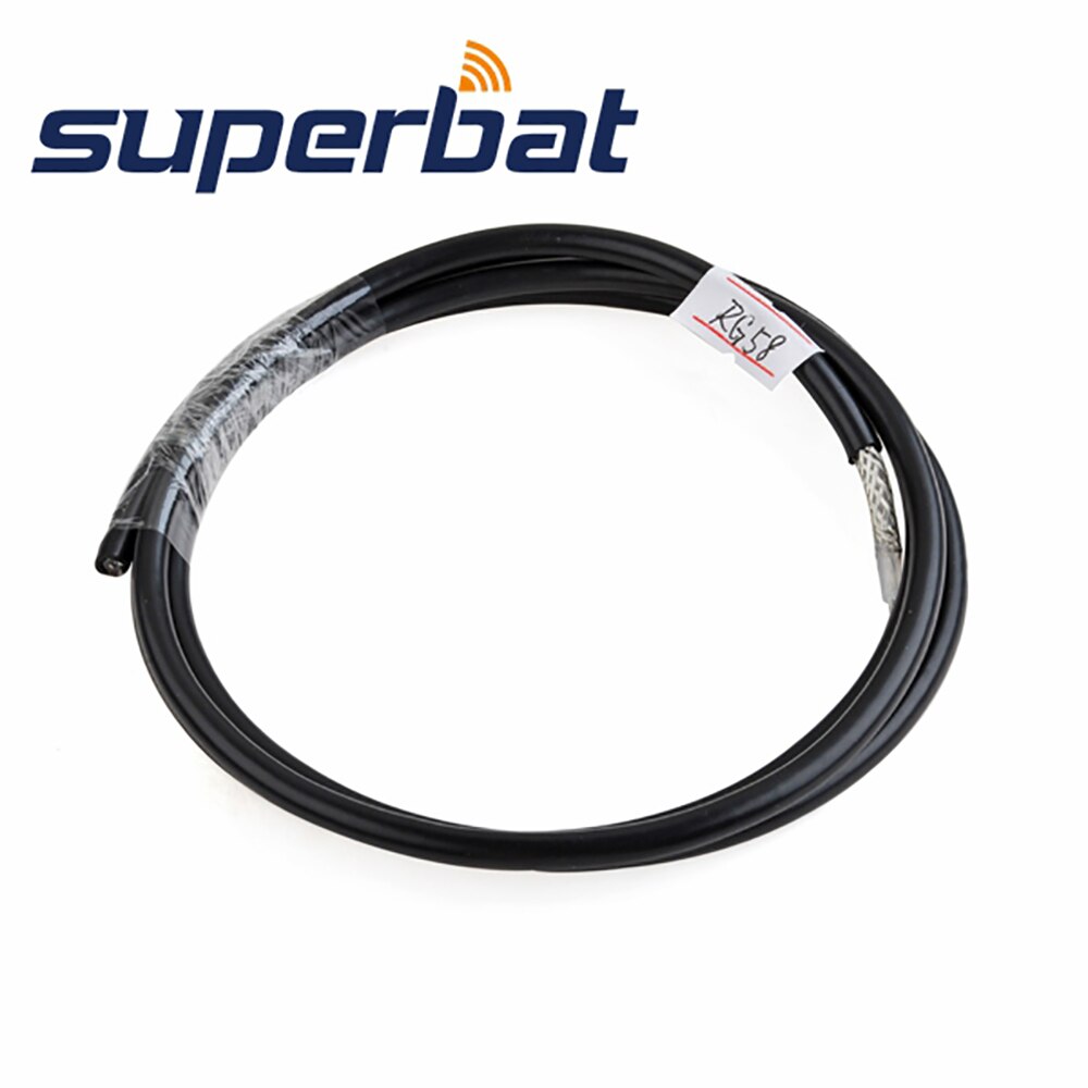 Superbat Black RG58 RF Coaxial Cable Connector Adapter RG58 / 50 Feet Coax Cable 50ohm