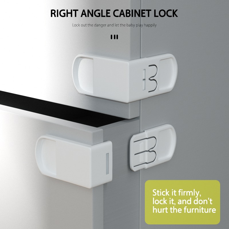 5pcs Plastic Baby Safety Protection From Children In Cabinets Boxes Lock Drawer Door Security Product