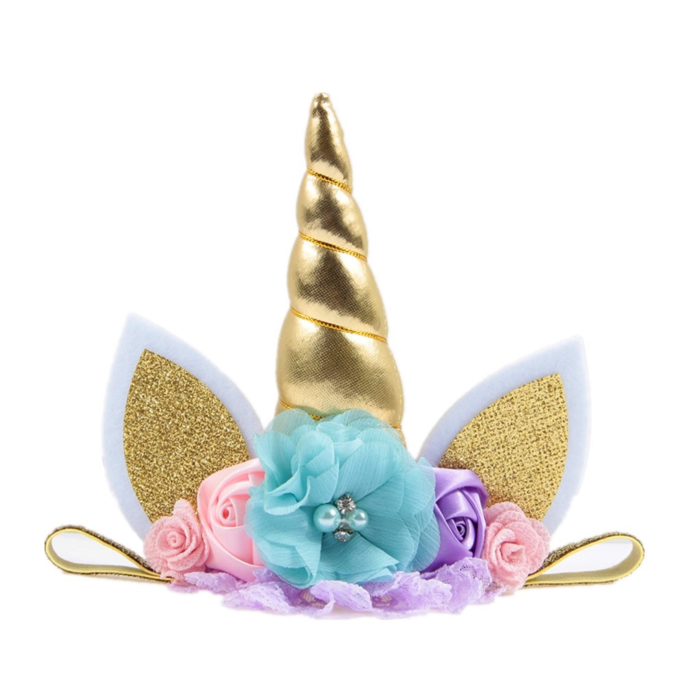 10pcs/lot Unicorn Baby Headband Kids Birthday Gifts Unicorn Girls Hairbands Party Supplies Newborn Photography Props