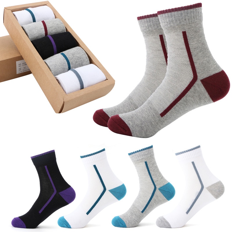 5 Pairs High Quality Men Socks Breathable Riding Bicycle Classic Business Men's Socks Summer Winter Thermal Short Sock Meia