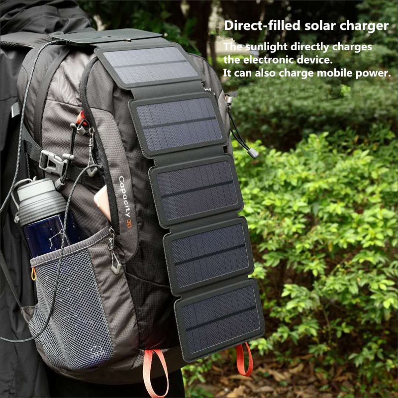 KERNUAP Sonne Falten 10W Solar Zellen Ladegerät 5V 2,1 A USB Ausgang Geräte Tragbare Solar Panels