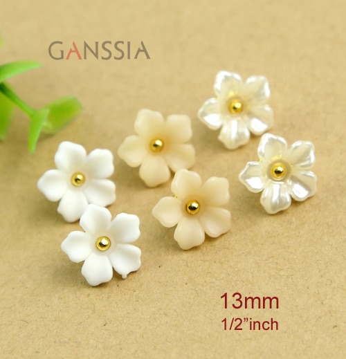 20 teile/los Größe: 13mm Taste Ziemlich Strass Blume Tasten Zubehör Harz Hemd Taste (SS-66)