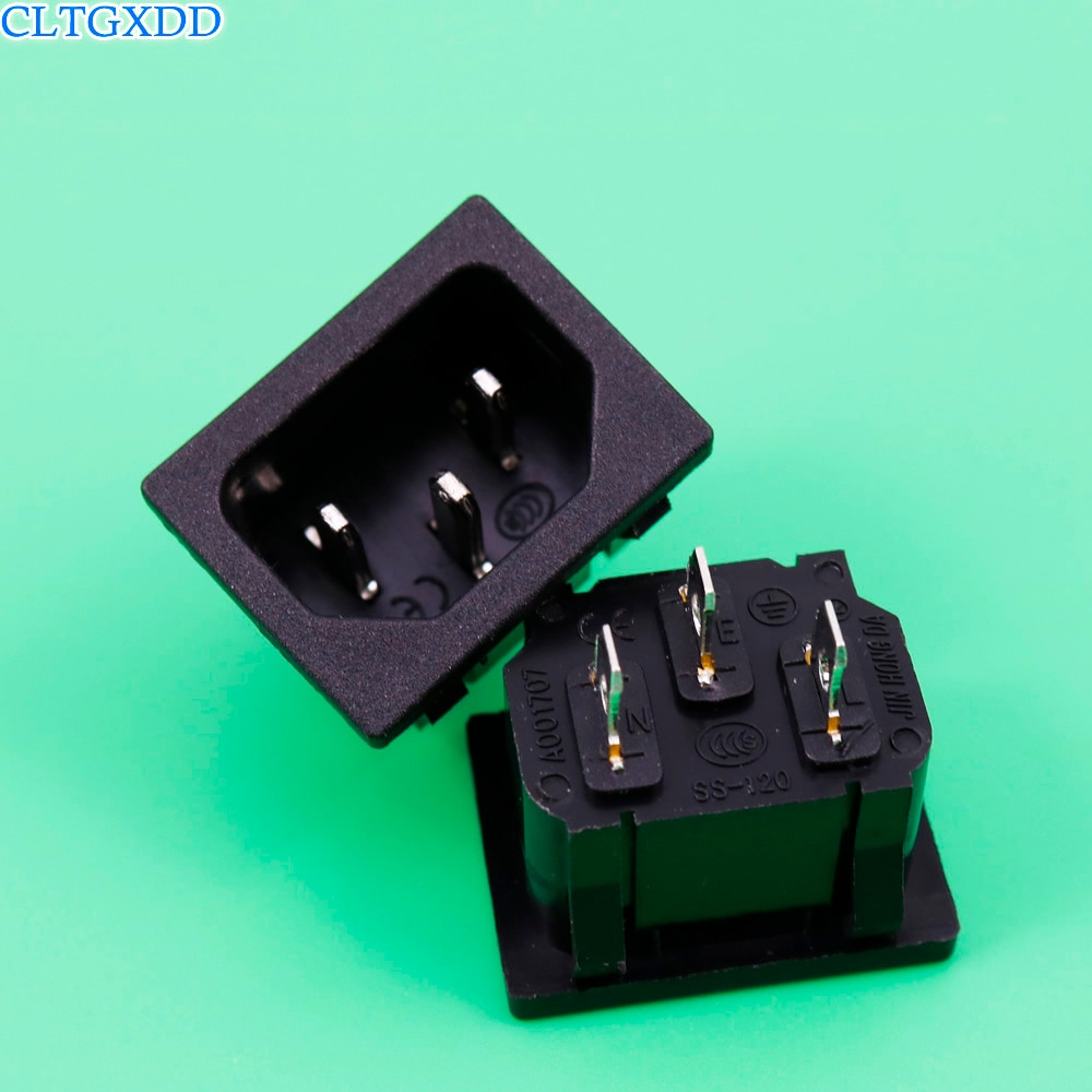 cltgxdd AC250V 3Pin Terminal IEC320 C14 Inlet Plug Power Socket Black ss-120