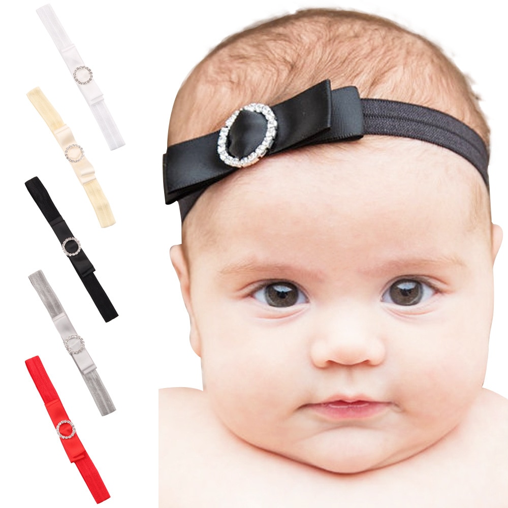 baby girl headband Infant hair accessories cloth Tie bows newborn tiara headwrap Gift Toddlers bandage Ribbon crystal Headwear