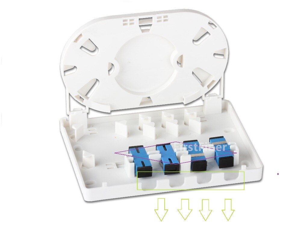 ODN FTTH 4 cores fiber Termination Box 4 ports 4 channels fiber socket Splitter Box indoor outdoor FF-FFS-4-A