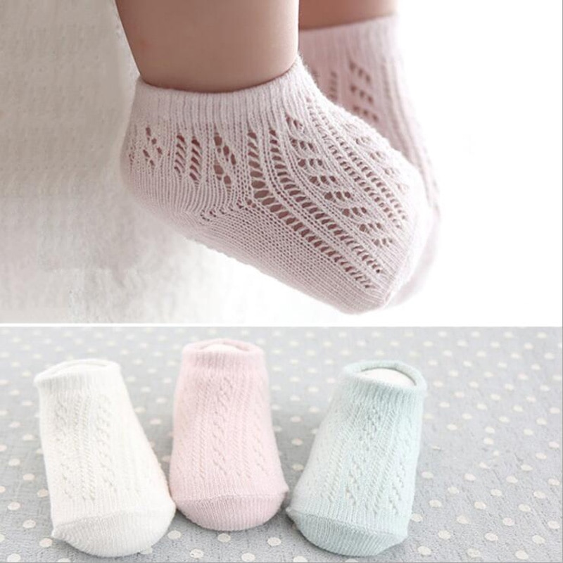 3Pair/lot New spring and summer mesh openwork non-slip baby toddler socks