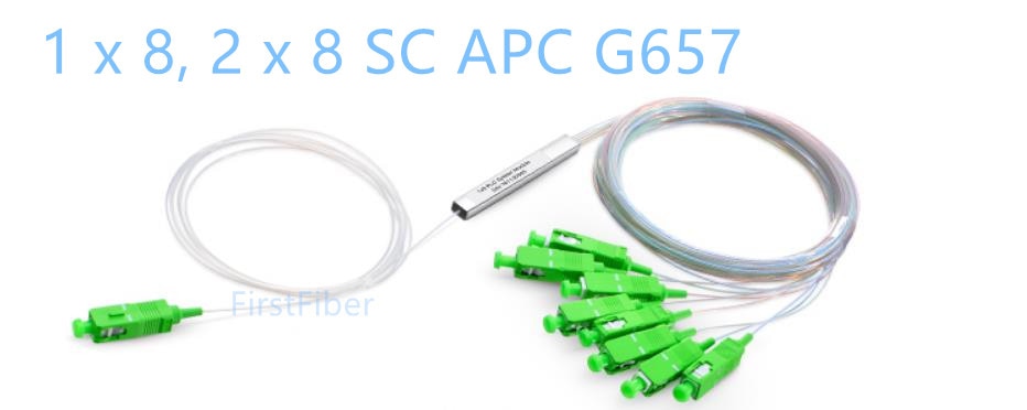 SC APC Splitter 1*8, 8 Channels Splitter 2x8 LC APC Blockless Micro Type PLC Optical Fiber Splitter Mini Module