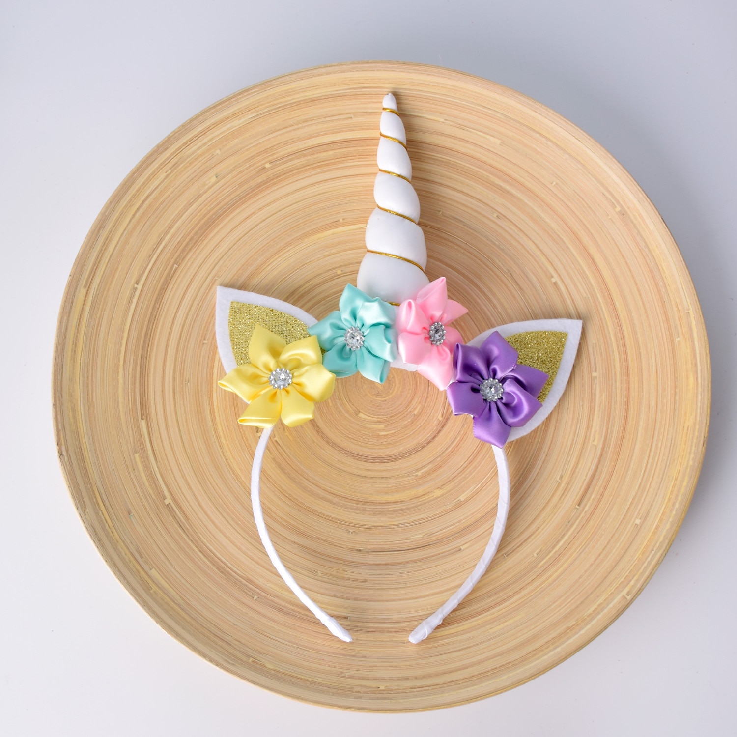 Kids Unicorn Headband Glitter Hairband Felt Flowers W Unicorn Horn Hairband Girls Hair Accessories