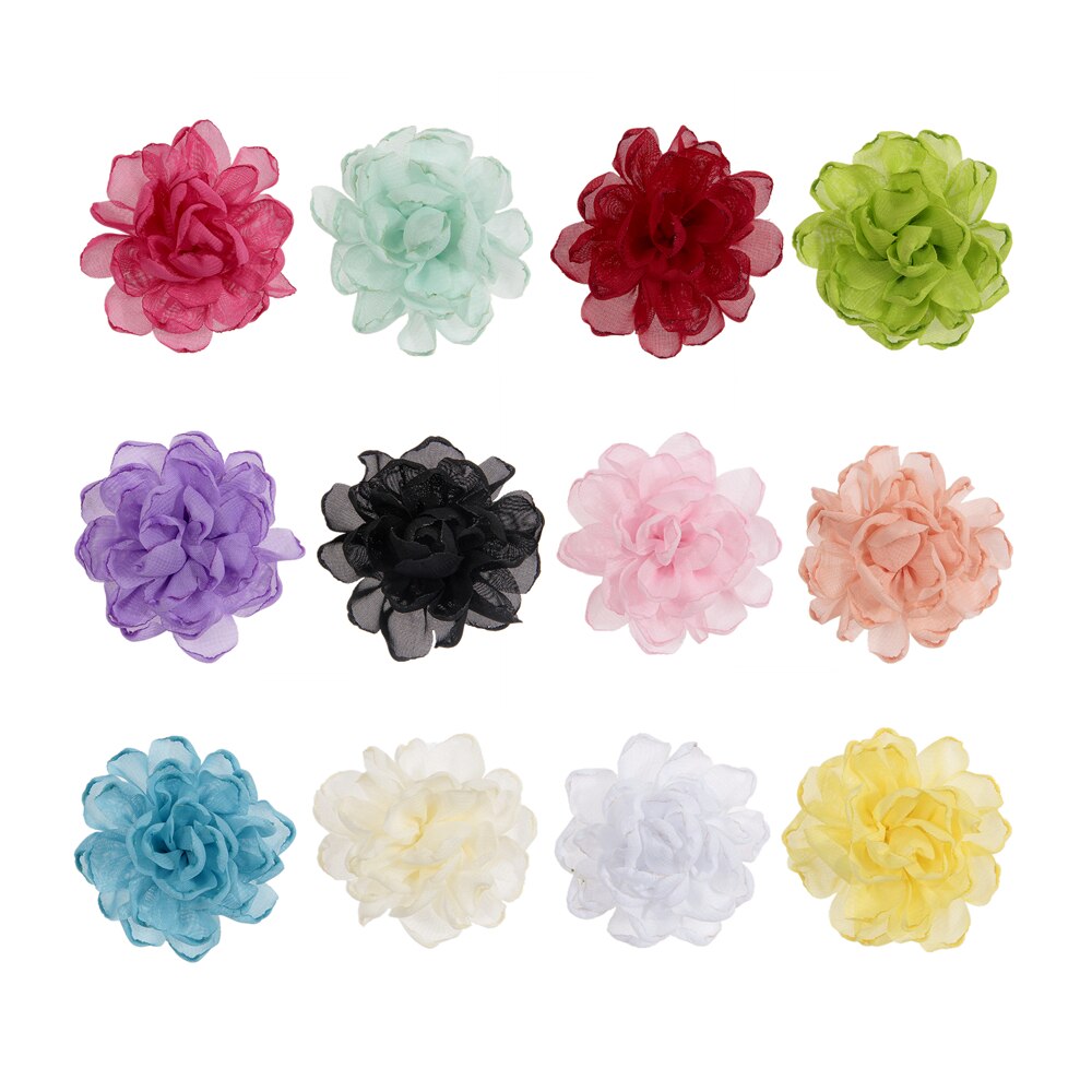 10pcs/lot 2.8" Burning Chiffon Fabric Flowers For Baby Girls Headband Hair Clips Diy Infant Toddler Headwear Hair accessori