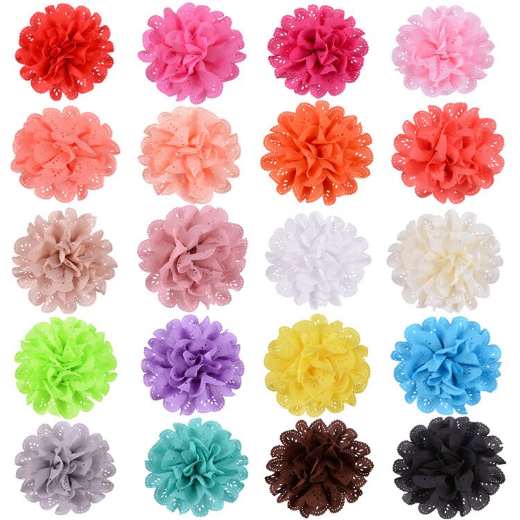 Fashion 10pcs/lot Big Eyelet Flowers for Baby Kids Hair Clips Headband Diy Infant Toddler Girls Apparel Hair Accessories