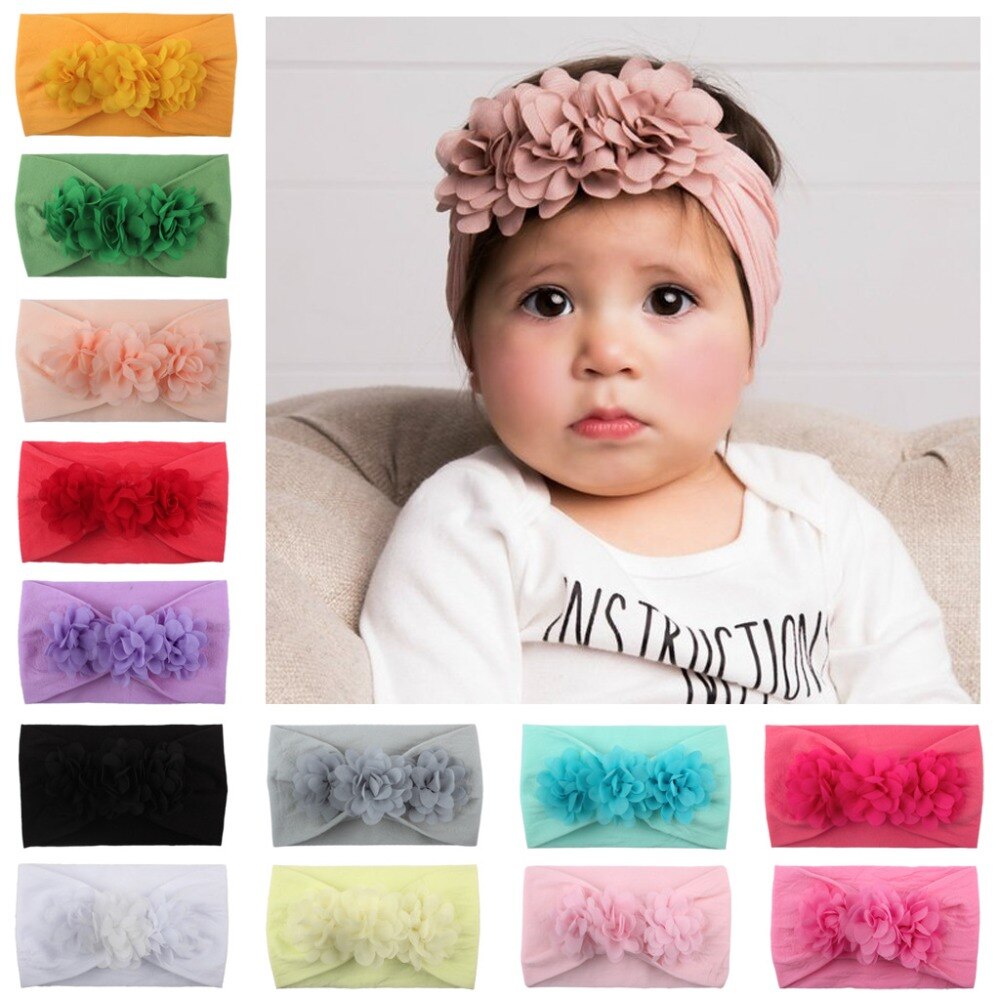 2019 Baby Chiffon Headbands,Baby Head Wraps,Nylon Head Bands,Girls Infants Toddler Newborn Headband 1pcs