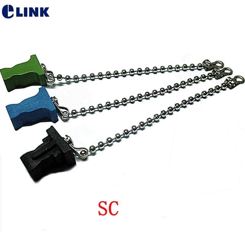 10pcs SC Dust Cap with chain for SC fiber adapter Anti Plug plastic Material SC connector Dust Cap Waterproof plastic Material