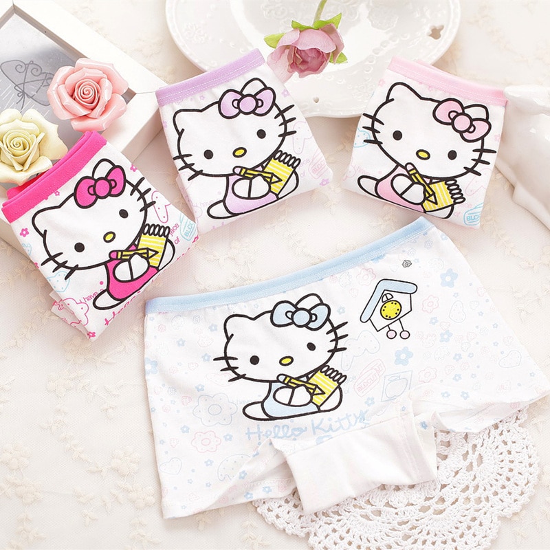 Children's Clothing New 2-9T 4Pcs Baby Soft Cotton Boxer Girls' Briefs Kids Underwears Cute rabbit Panties calcinhas i