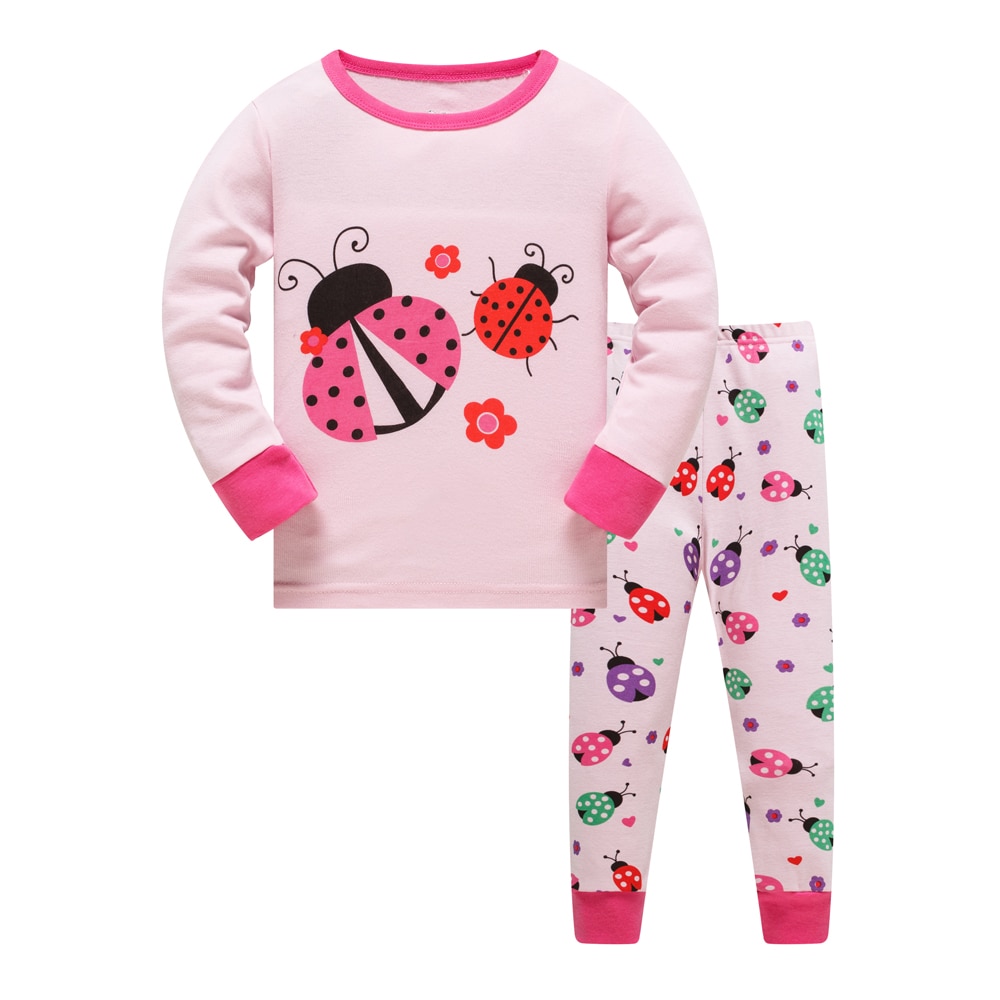 Childrens Girls Kids Clothing Sets Priness Suits 2 pcs Spring Autumn Sleepwear Cotton Long Sleeve Cartoon Pajamas Set