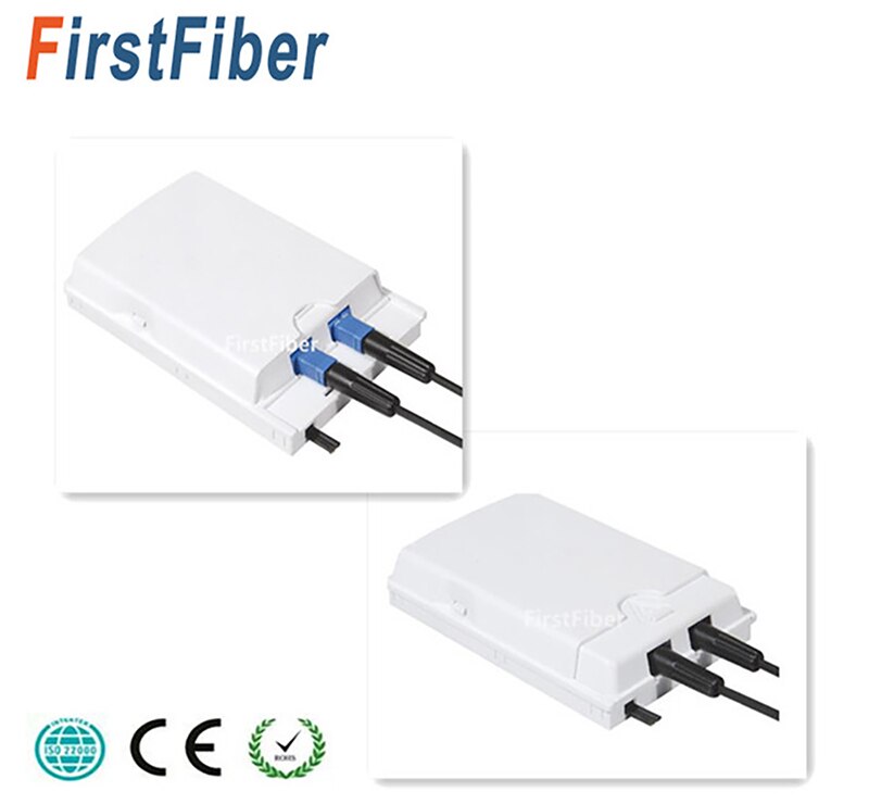 Fiber socket ODN FTTH 2 cores fiber Termination Box 2 ports fiber cable/connector Protection box 2 channels Splitter Box