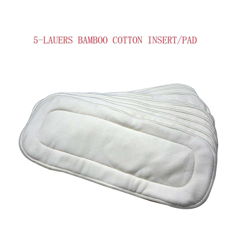 ( 5 Pieces A Lot) Organic Bamboo Cotton 5 Layers Bamboo Cotton Liners Best For Pocket Cloth Diaper