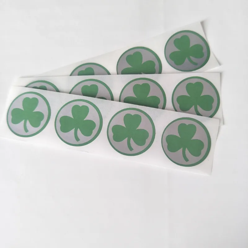 100Pcs Clover Scratch Off Sticker 25mm 1" Inch Round Blank For Secret Code Cover Home Game Wedding
