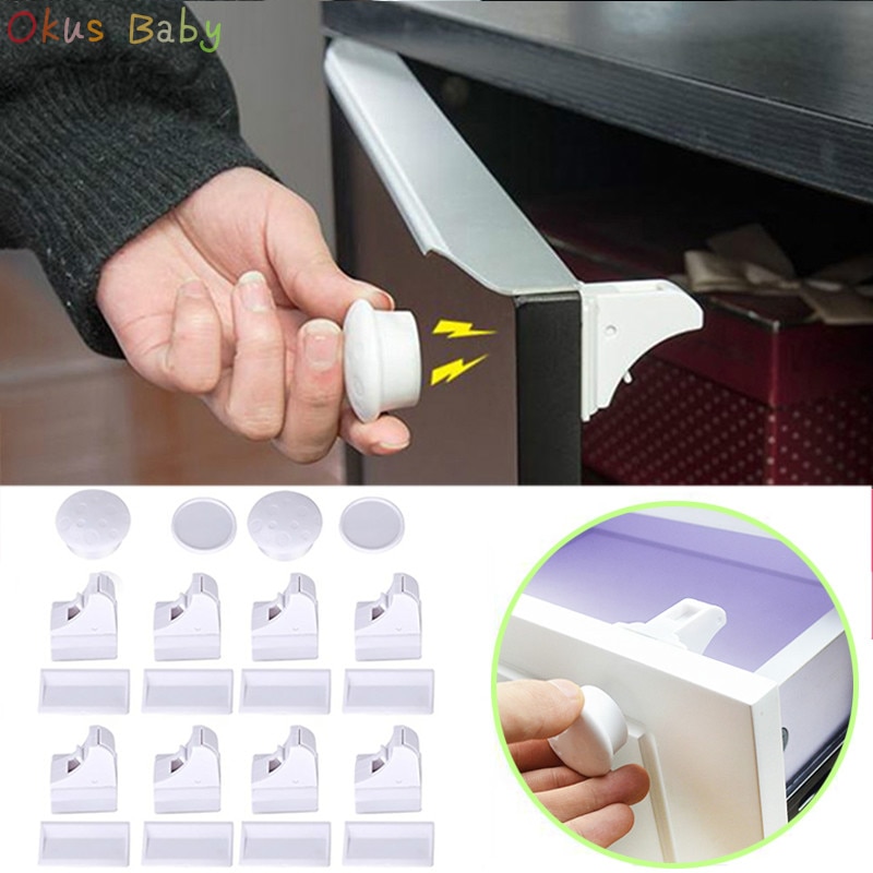 Newest 16Pcs Magnetic Child Lock Baby Safety Baby Protection Cabinet Door Lock Kids Drawer Locker Security Invisible Locks