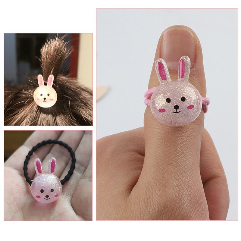 2 PCS Cartoon Cute Animal Princess Headwear Kids Headdress Children Hair Ropes Girls Hair Accessories Baby Elastic Hair Bands
