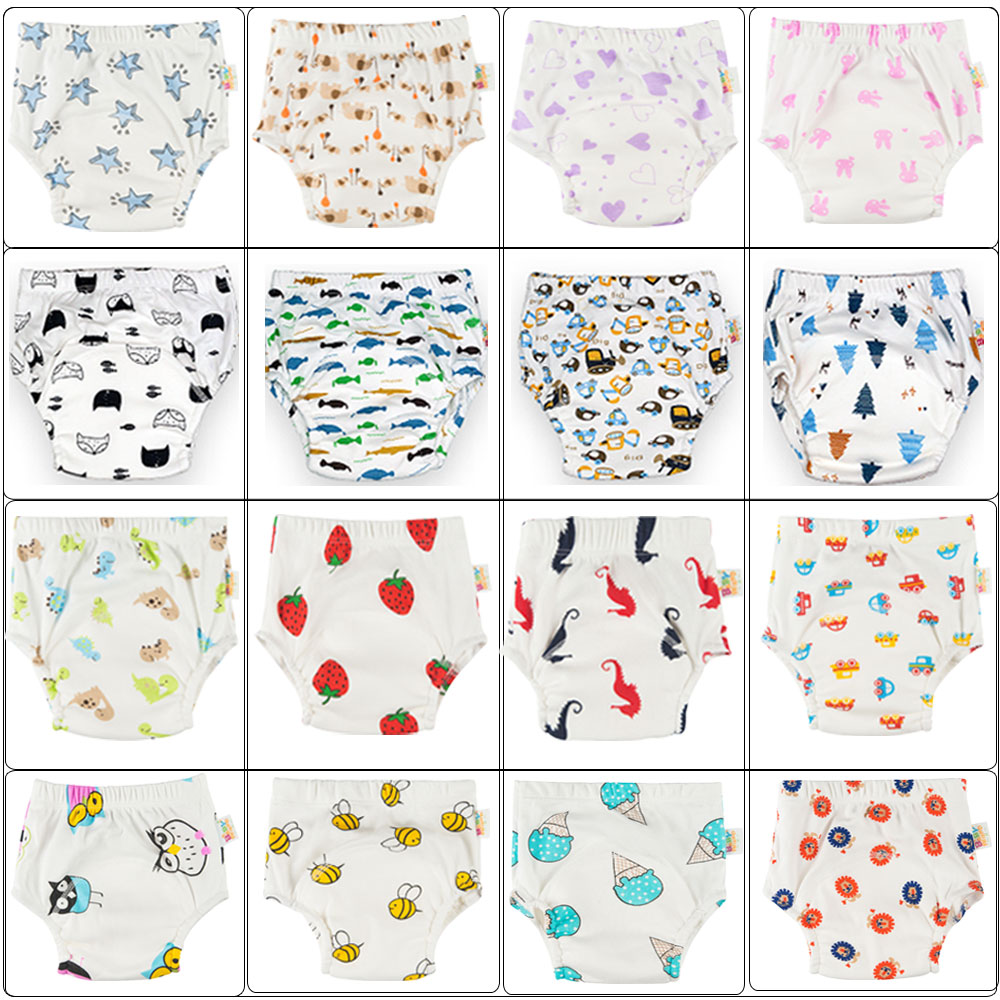 Babyfriend 10PCS Cute Prints Waterproof Baby Potty Training Pants Reusable Toilet Trainer Panty Underwear Infant Cloth Diaper