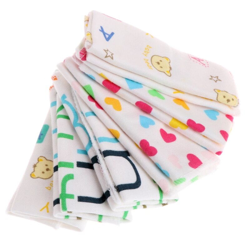 6PCS/SET Baby Feeding Towel NewBorn Gauze Muslin Square Cotton Handkerchief towel Bath Wash Baby Handkerchief Towel