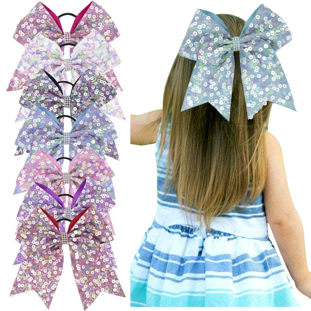 Cute Baby Girls Headbands Toddler Infant Hair Accessories Big Sequin Bow With Rhinestone Hair Bows Headwear Hair Bands