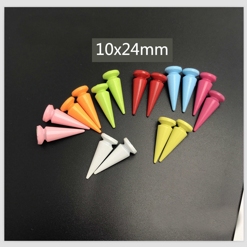 10Sets 10*24mm Kugel Kegel Bunte Spikes Und Nieten Für Kleidung DIY Handgemachte Kühlen Punk Garment