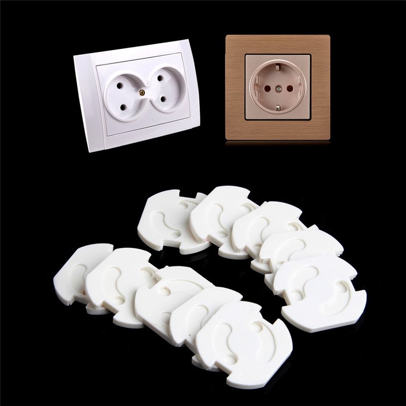 10pcs EU Power Socket Electrical Outlet Baby Kids Child Safety Guard Protection Anti Electric Shock Rotate Plugs Protector