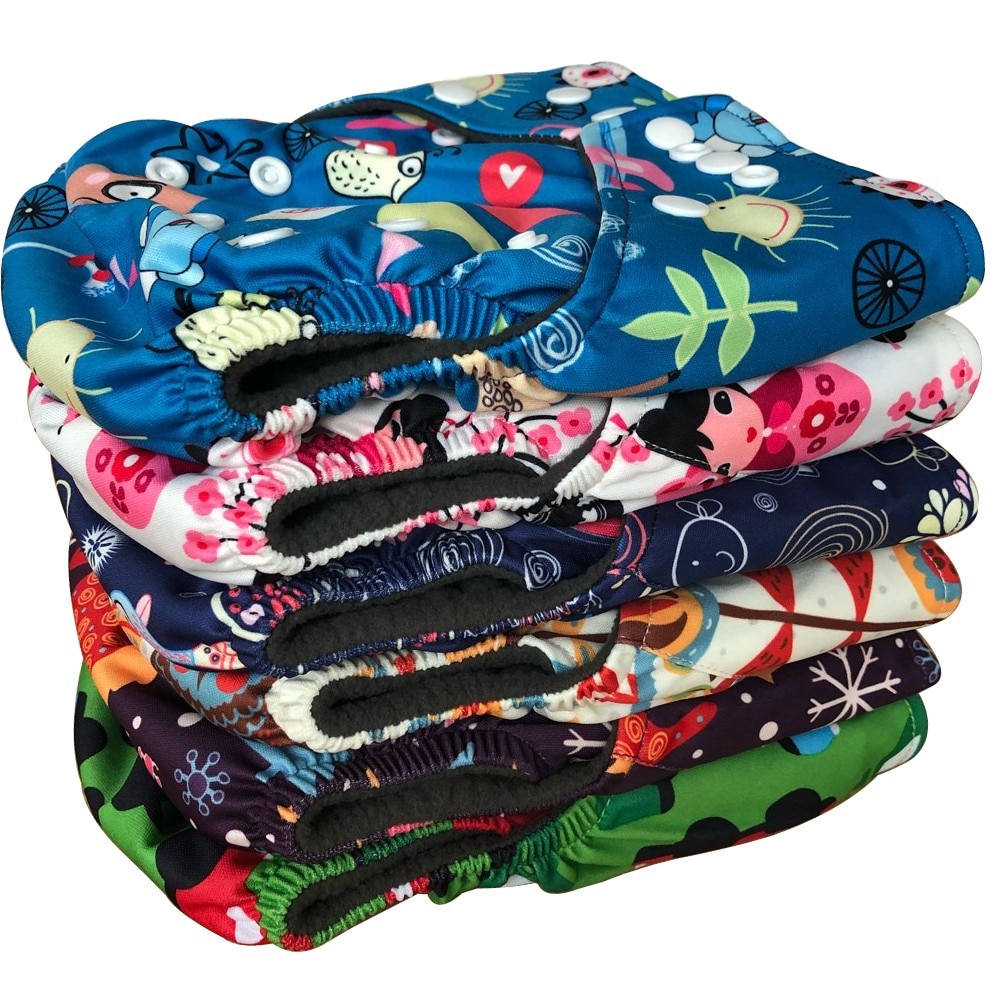 (5pcs A Lot) Organic Bamboo Charcoal Diapers Bamboo Carbon Nappy Bamboo Charcoal Fleece Inner Manufacturer Wholesaele