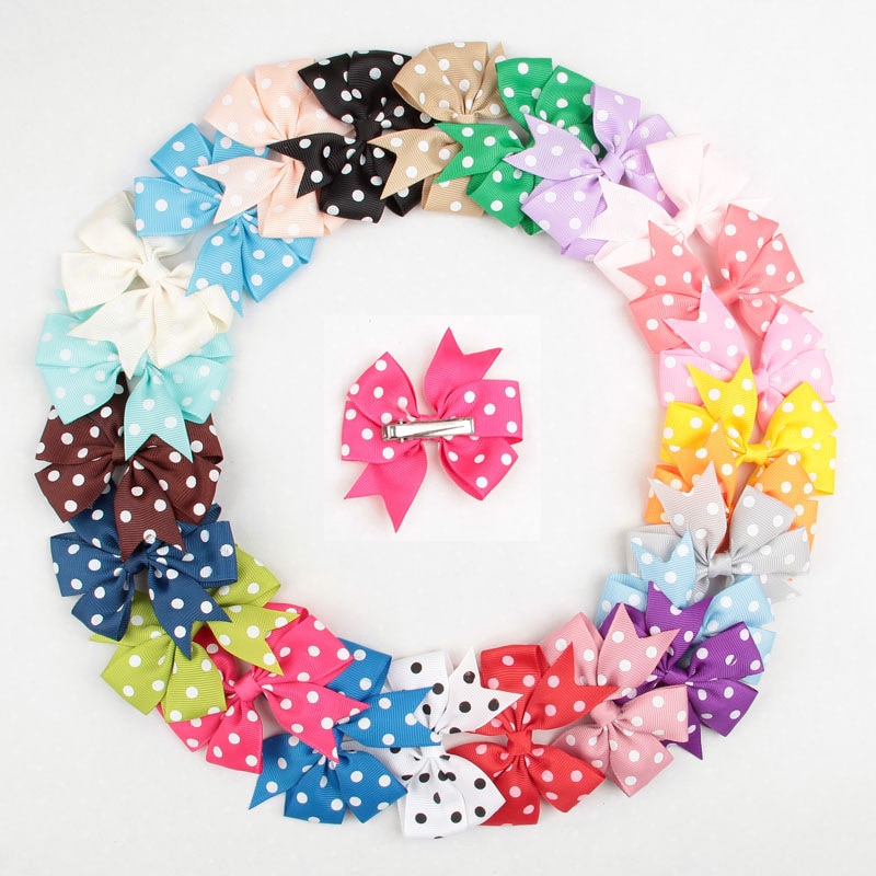 Yundfly 10pcs/lot Chic Baby Girls Grosgrain Ribbon Alligator Hair Clips Kids Bowknot Barrette Hairpins Children Hair Accessories