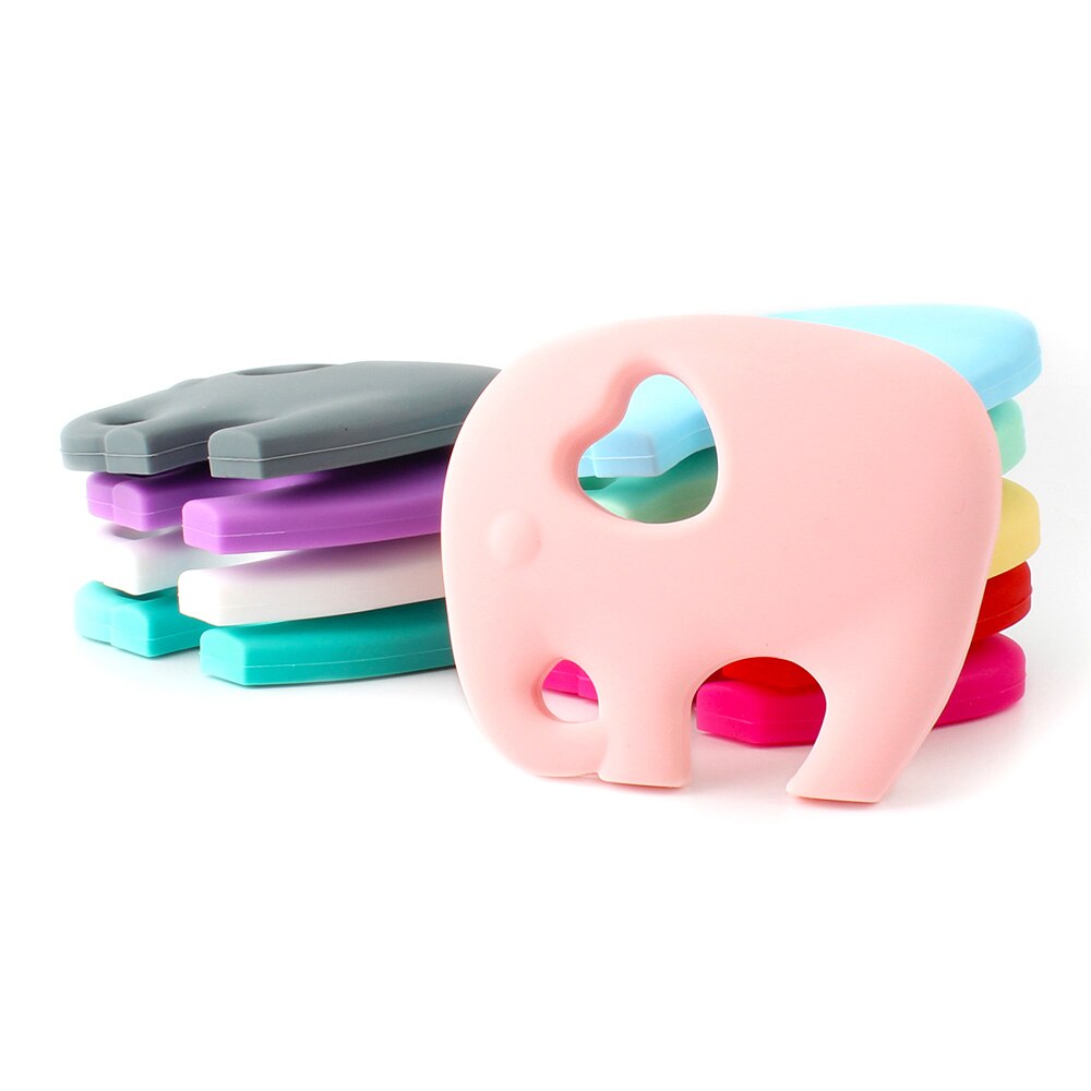 1pcs 80mm Silicone Elephant Baby Teethers rodent beads DIY chew Necklace Pacifier Chain Pendant Food Grade Silicone BPA Free
