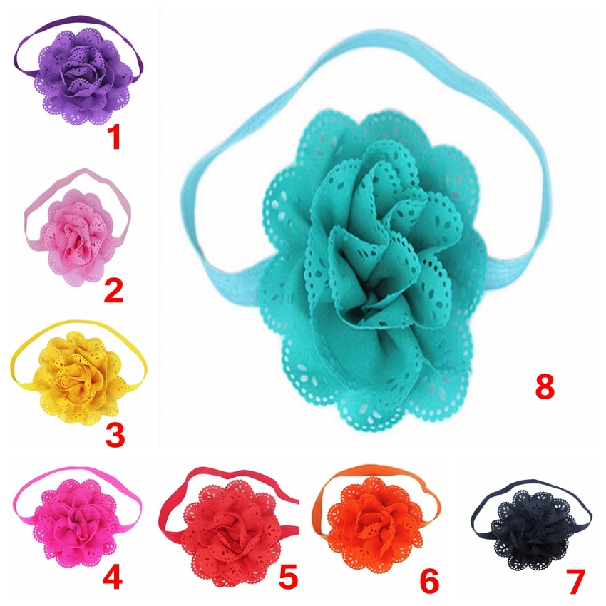 Yundfly 8pcs Fashion Baby Girl Flower Headband Photography Props Kids Hollows Flowers Hair Band Kids Hair Accessories