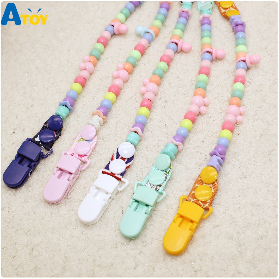 Baby Pacifier Clips Pacifier Chain Dummy Clip Nipple Holder Handmade Nipple Clip Baby Teething Pacifier Anti-drop Chain