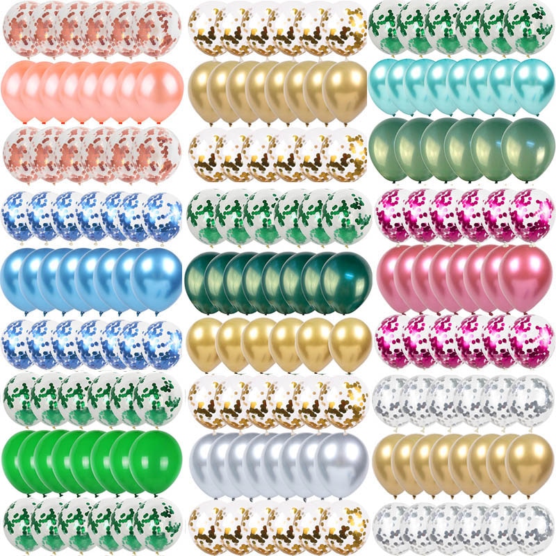 10 Pcs 12 zoll Metallic Luftballons Gold Konfetti Luftballons Chrom Ballons Geburtstag Party
