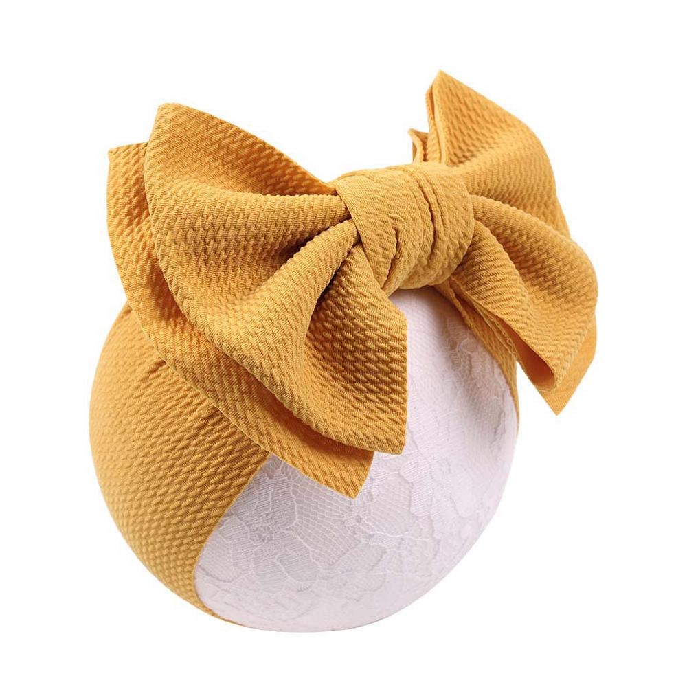 2020 Turban Popular 7'' Big Hair Bow Headband For Girls Headwrap Textured Fabric Elastic Kids DIY Hair Accessorie