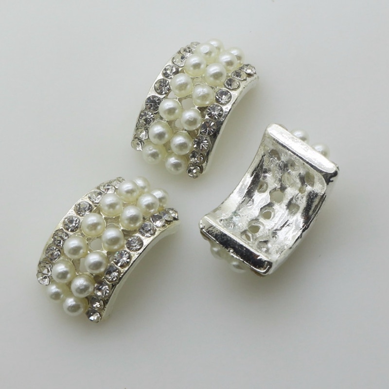 Yundfly 5PCS Gold Plated Arched Alloy Button Pearl Rhinestone Wedding Decoration Clothing Metal Button DIY Jewelry Accessories