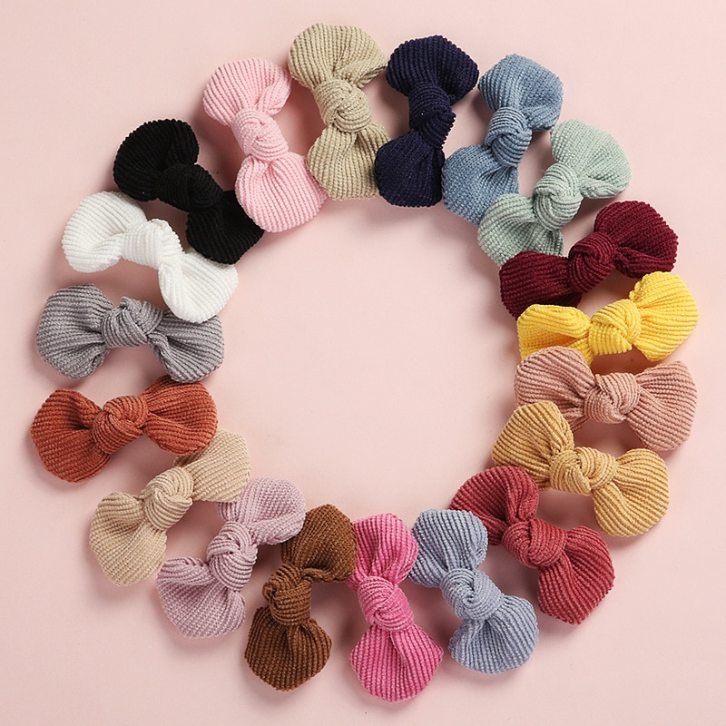 Baby Hair Clips Bow Girl Hairpins Corduroy Children Spring Summer Barrette Kids Candy Color Hair Accessories Infant Hairclip