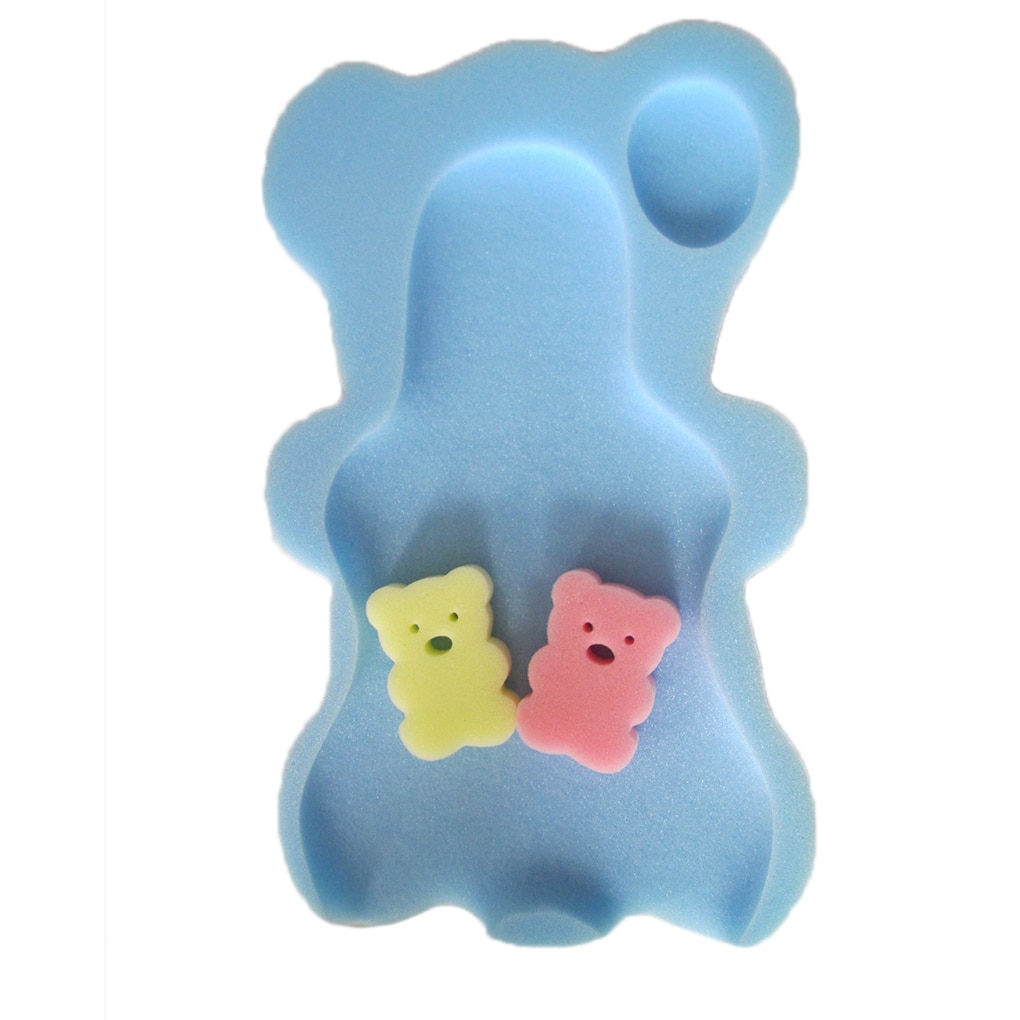 New Portable 1PC Sponge Baby Bath Mat Non-slip Sponge Mat Anti-skid Bathtub Infant Bath Pad Newborn Seat for Baby Care
